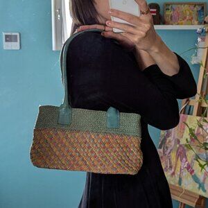 Stunning Spring multi-colours shoulder leather bag